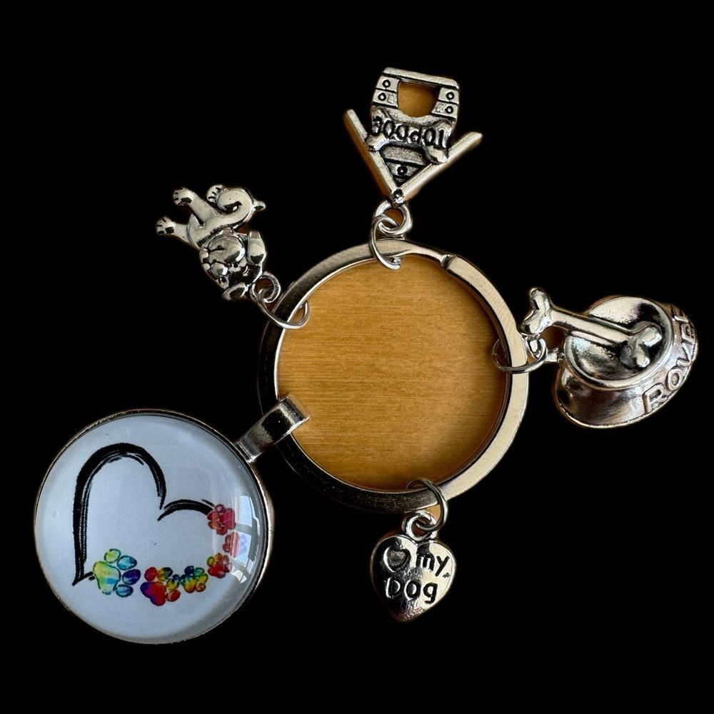 BAG CHARM Dog Lover's Charm Keychain Heart NIP